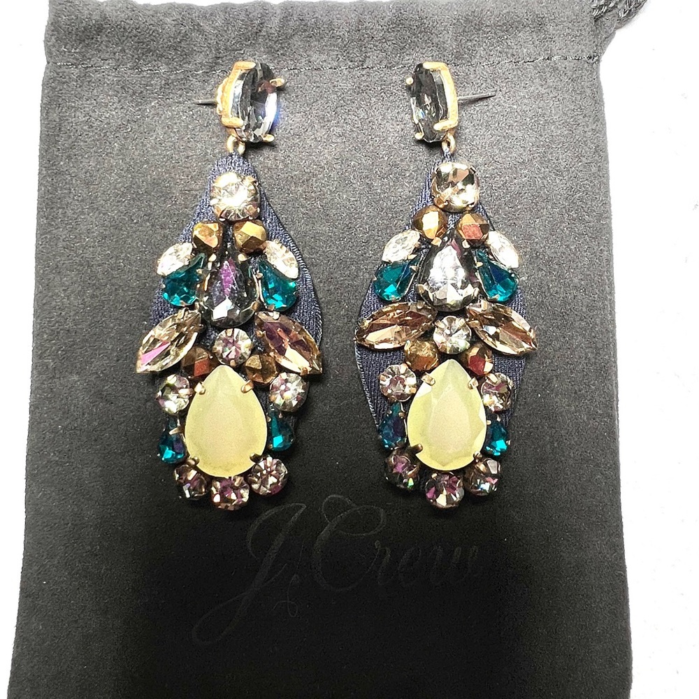 VTG J Crew silk & crystal earrings